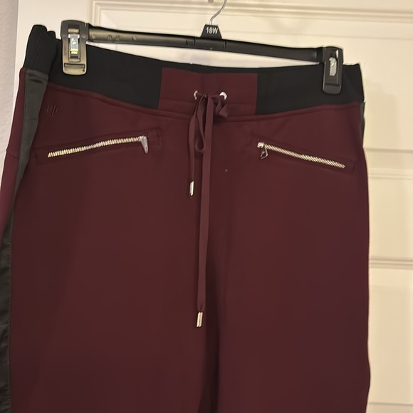 Ralph Lauren burgundy & black pull on track pants SZ L w/pockets active NWOT - Picture 3 of 16
